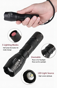 Có thể điều chỉnh nhôm kính thiên văn LED Torch đèn pin có thể sạc lại với <span class=keywords><strong>T6</strong></span> nguồn ánh sáng linh hoạt từ Pick up DC điện - Product Image 3