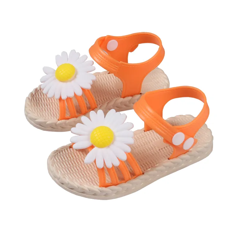 Sommer neue Kinder sandalen Mode hohl Gänseblümchen Schnalle flache Schuhe Baby täglich Outdoor-Schuhe Strands andalen