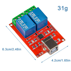 Módulo de relé USB de 2 canales Control de computadora programable para Smart Home DC 5V - Product Image 3