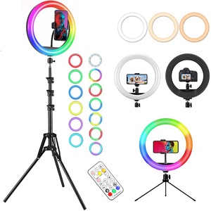 Photography Studio Lighting Dimmable 6&quot;/8&quot;/10&quot;/12&quot;/14&quot;/<strong>18</strong>&quot; 16 Colour <strong>Led</strong> <strong>RGB</strong> Circle Ring Light with Phone Tripod Stand - Product Image 1