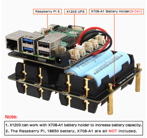 <strong>Raspberry</strong> <strong>Pi</strong> 5 5B UPS <strong>Power</strong> Management Expansion Board X1203 Intelligent Uninterruptible <strong>Power</strong> Supply Module Seamless Switching - Product Image 2