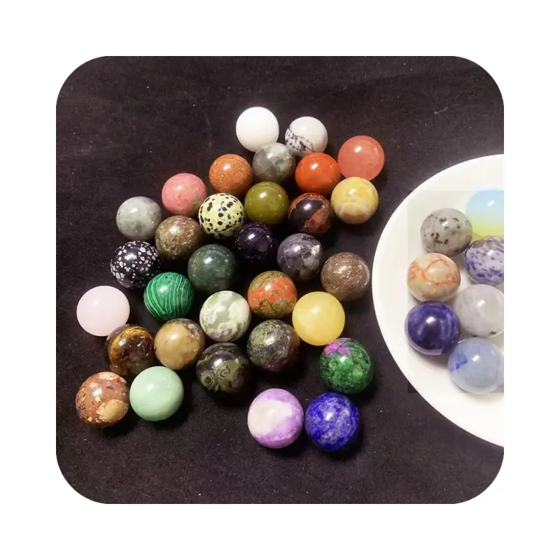 Natural new product ideas 2024 Handicraft mini Balls sphere Stone healing mix material Gemstone crafts chakra gift for sale