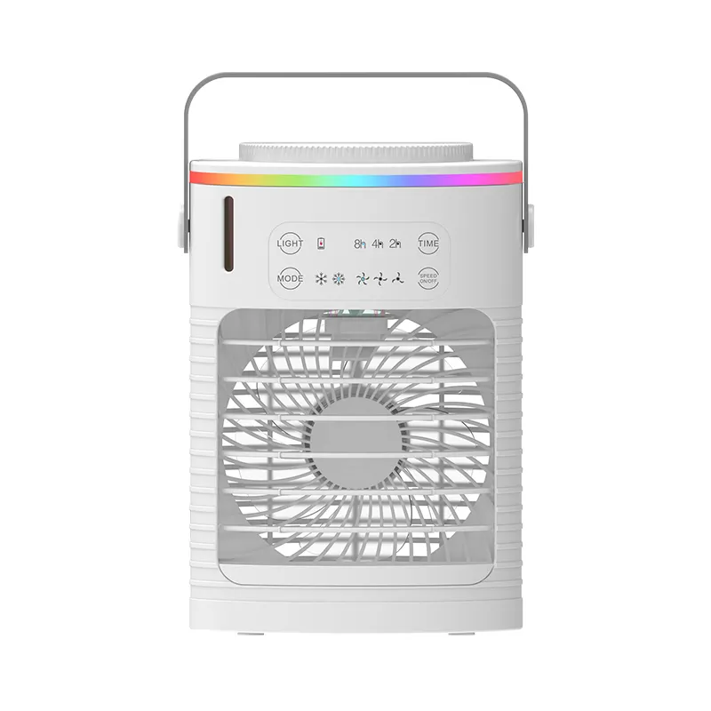 Home Use Portable AC Desktop Air Conditioner With 7 Colors LED Lights Mini Air Conditioner Cooling Mist Spray Cooler Fan