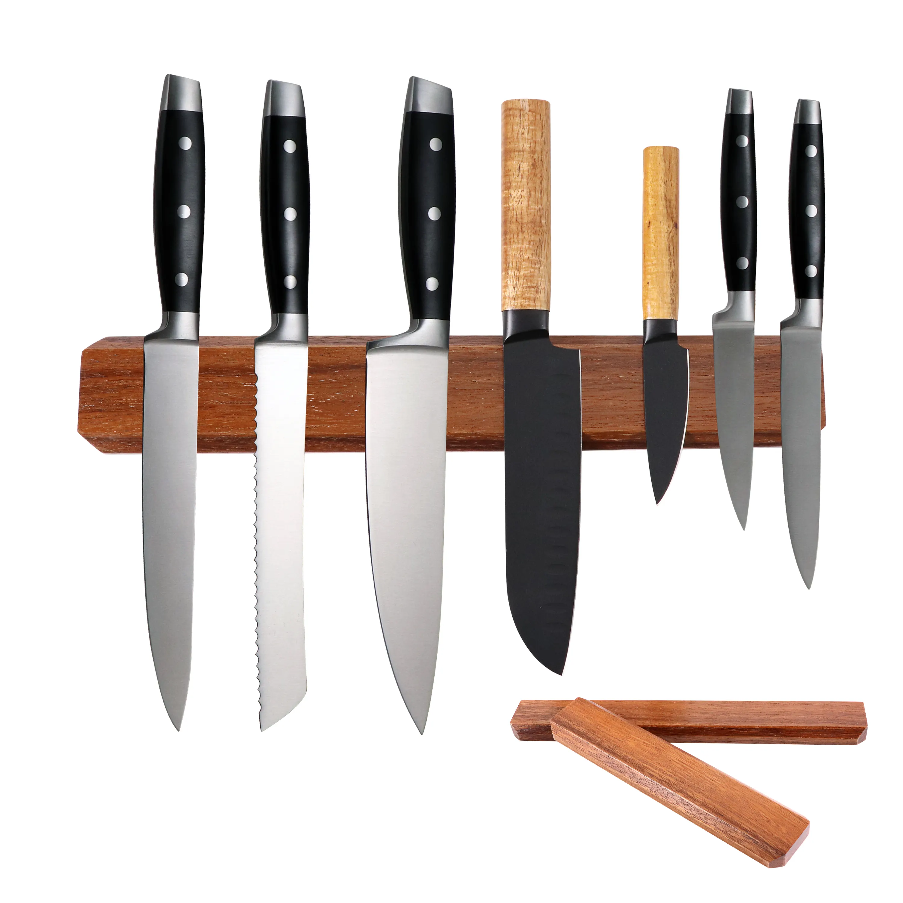 Новый стиль 12-дюймовый деревянный магнитный держатель для ножей для стены орех Дерево сильный нож магнитная полоса для ножей