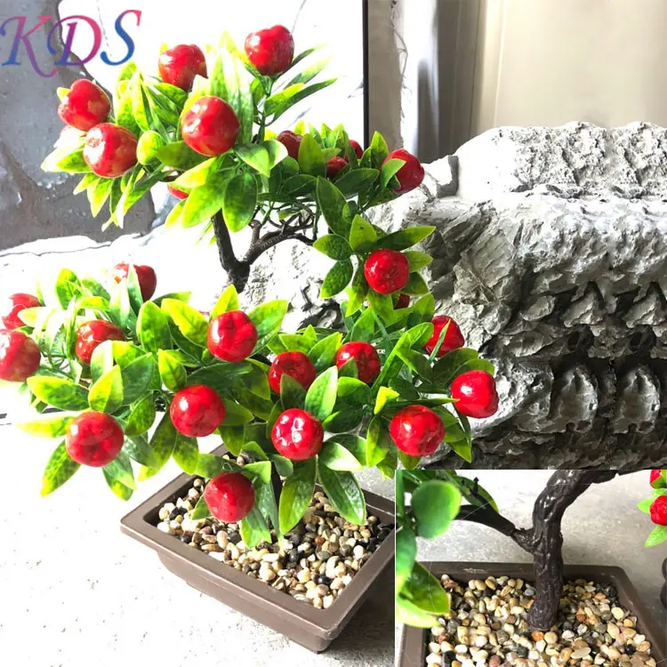 Bonsai artificial, frutas, árvore de bonsai, plantas falsas, bonsai, frutas, sementes, decorativas, para áreas internas e externas, para jardim