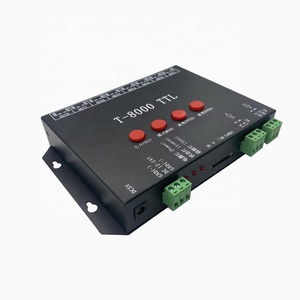 DC5V 12 В T-8000 TTL программируемый светодиодный RGB SPI контроллер SD карты 1024 пикселей для WS2811 6803