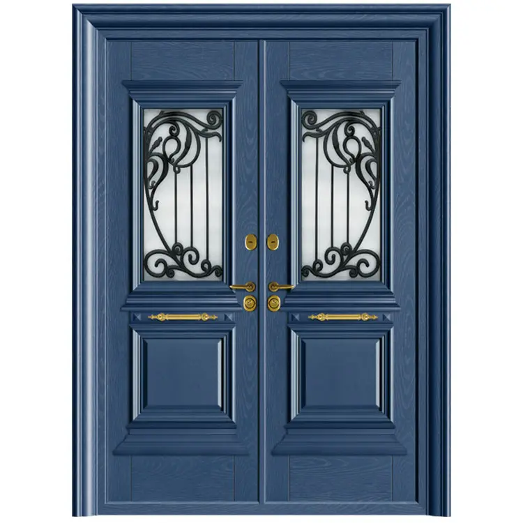 Porte a battente in alluminio a doppia porta con ingresso principale di lusso ABYAT per la casa