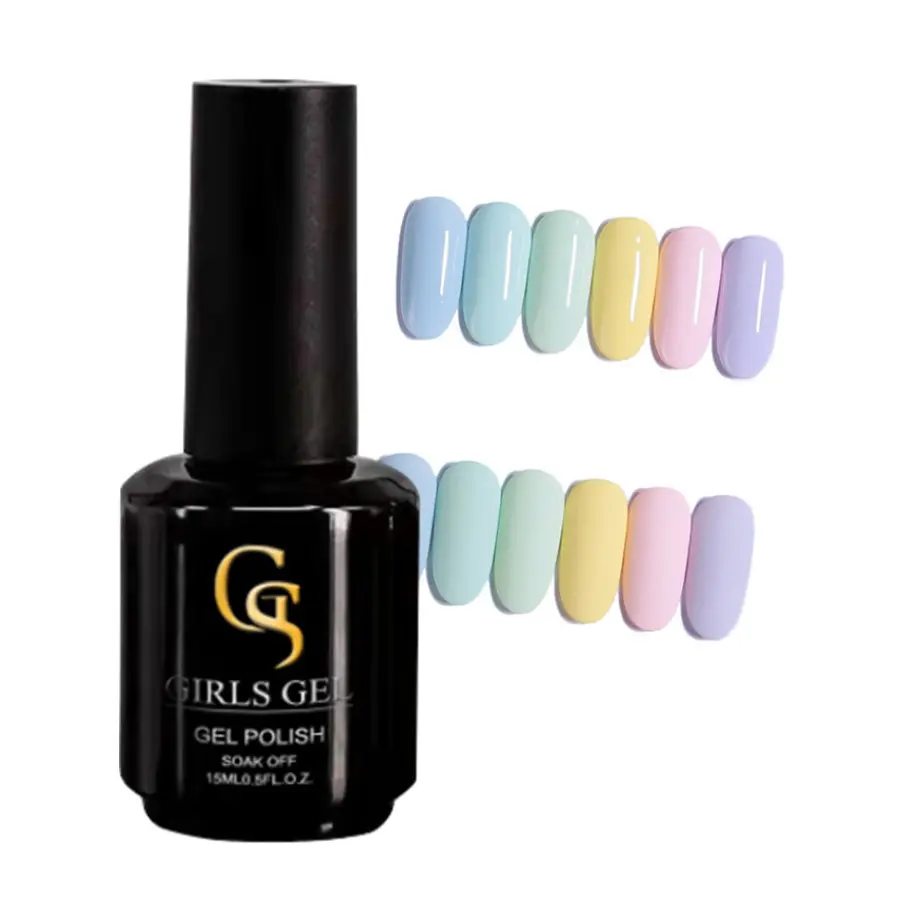GS Girlsgel Hema libero puro colore UV Gel smalto per unghie fornisce 15ml bottiglia di vetro Gel smalto Private Label OEM