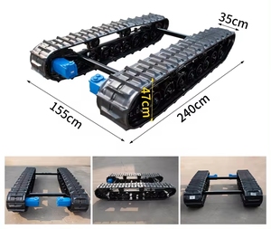 Black <strong>Rubber</strong> <strong>Track</strong> Chassis Small Harvester Tracked Undercarriage <strong>Systems</strong>
