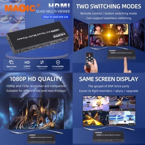 1080P Full Hd Hdmi 4x1 Quad Multiviewer HDMI KVM Switcher HDMI SwitchWith IR Remote para TV PC - Product Image 6
