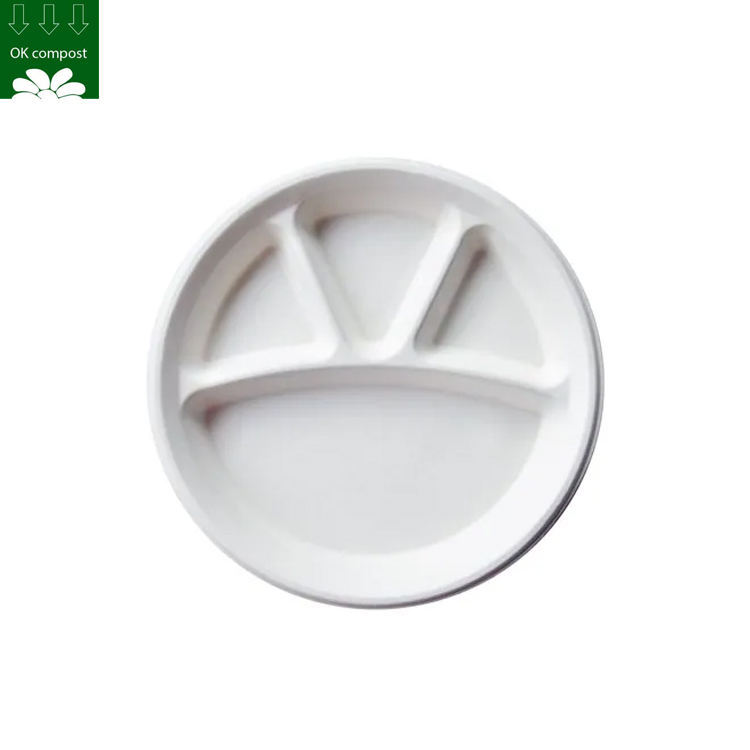 SKU-05Bagasse plate 4 Compartmen