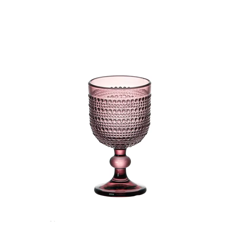 Petit verre à vin gouttes de pluie violettes