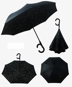 定制Logo创意双层C型免提长柄倒车伞 - Product Image 5