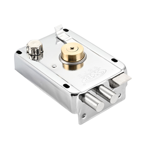 पुराने जमाने की कुंजी पॉलिश स्टेनलेस स्टील बाहरी दरवाजा लॉक कॉपर कोर लाल कांस्य लोहे के लकड़ी का ताला - Product Image 2