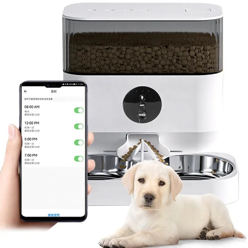 Automatische App Wifi Timing Kwantitatieve Kat En Hond Huisdier Slimme Feeder En Water Dispenser Met Roestvrij Staal