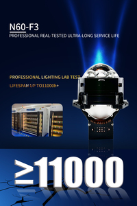 Süper parlak 80w Led kare Lens projektör 3 inç Bi Led projektör Lens lazer Bi led projektör sarı ışık sis farları - Product Image 6