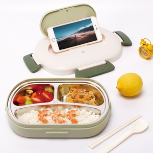 Eco-friendly Bento High Quality Tableware Lunch Box Stainless Steel Inside 3 Compartment Storage Boxes &amp; <strong>Bins</strong> Color Box <strong>Packing</strong> - Product Image 2