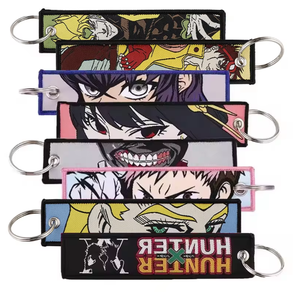 Tùy chỉnh logo Keyring keytags llaveros personalizados Móc Chìa Khóa Vòng <span class=keywords><strong>tag</strong></span> dệt vải Anime máy bay phản lực thẻ thêu Keychain - Product Image 4