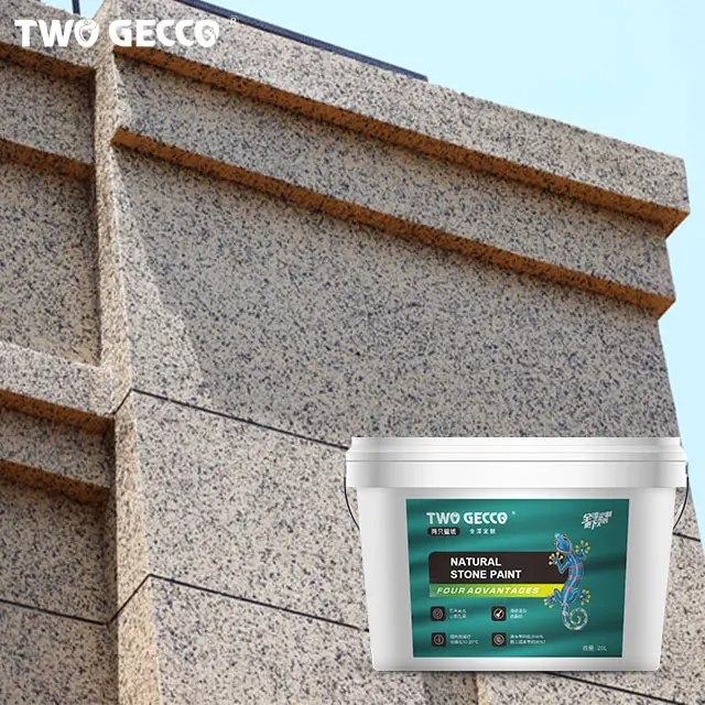 Twee Gecco Buitenmuur Steen Textuur Spray Granieten Steen Verf