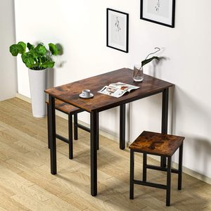 Wholesale <strong>3</strong> Piece Dining <strong>Table</strong> <strong>Set</strong> Space Saving Kitchen <strong>Table</strong> <strong>Set</strong> for 2 Small Dining <strong>Tables</strong> and Chairs for Kitchen Apartment - Product Image 4
