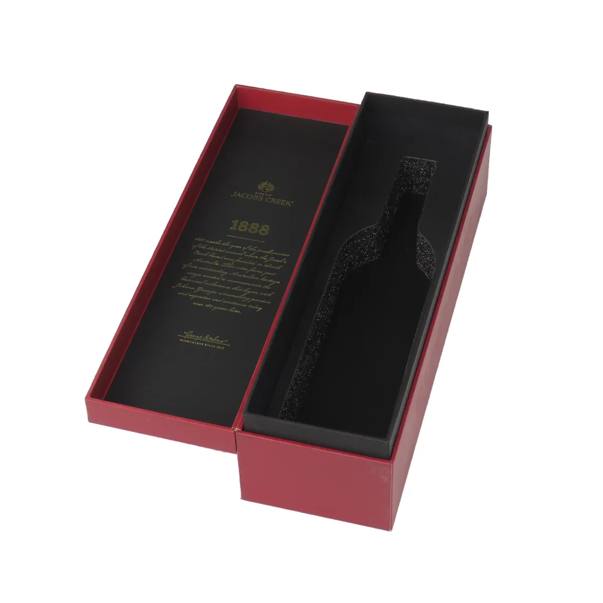 Cierre magnético de lujo personalizado, caja de vino de embalaje de champán con inserto de espuma, regalo único
