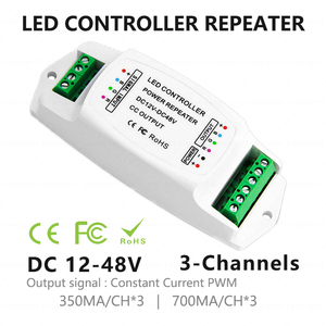 ใหม่โคมไฟ RGB ลูกปัด DC 12-48V 700mA 350mA นำแรงดันไฟฟ้าต่ำกระแสคงที่เครื่องขยายสัญญาณ repeater 3ช่องสัญญาณ PWM - Product Image 2