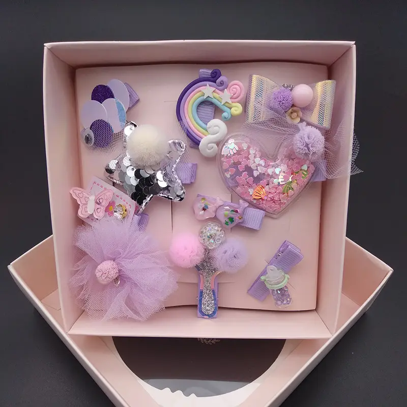 10 pz/set regalo per bambini archi clip di capelli per ragazze accessori per capelli belle forcine per capelli copricapo principessa corona barrette di fiori