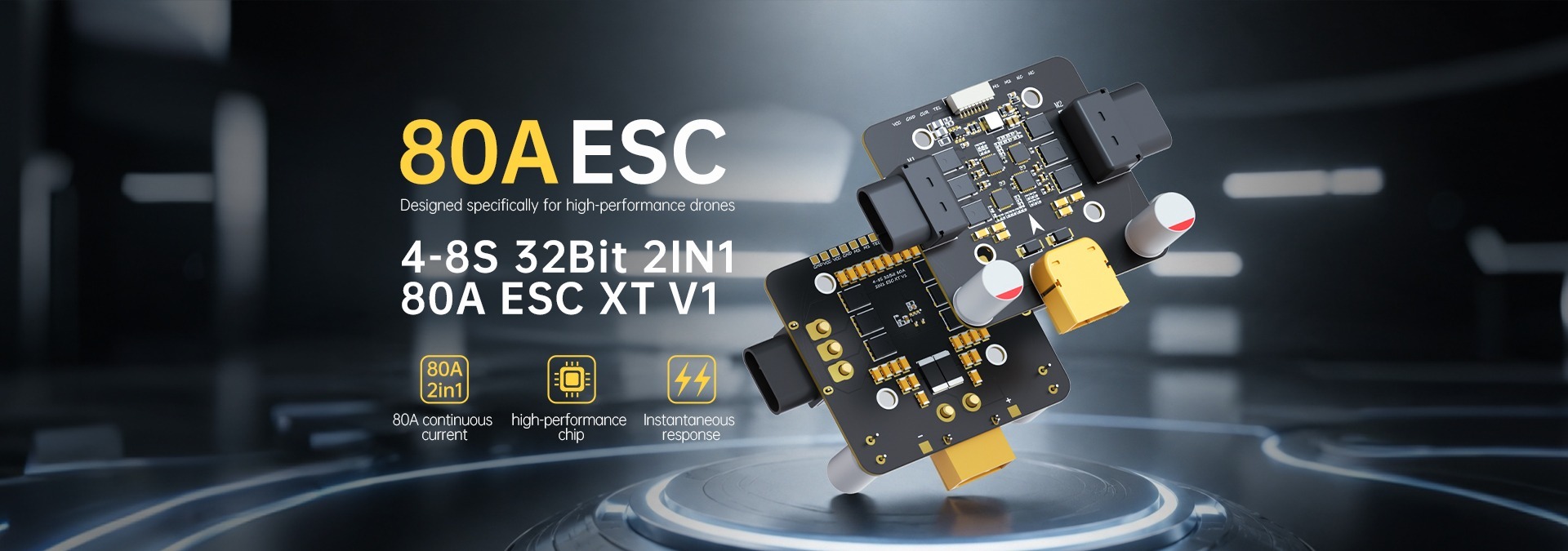 BLACK BrotherHobby 4-8S 32Bit 2IN1 80A ESC