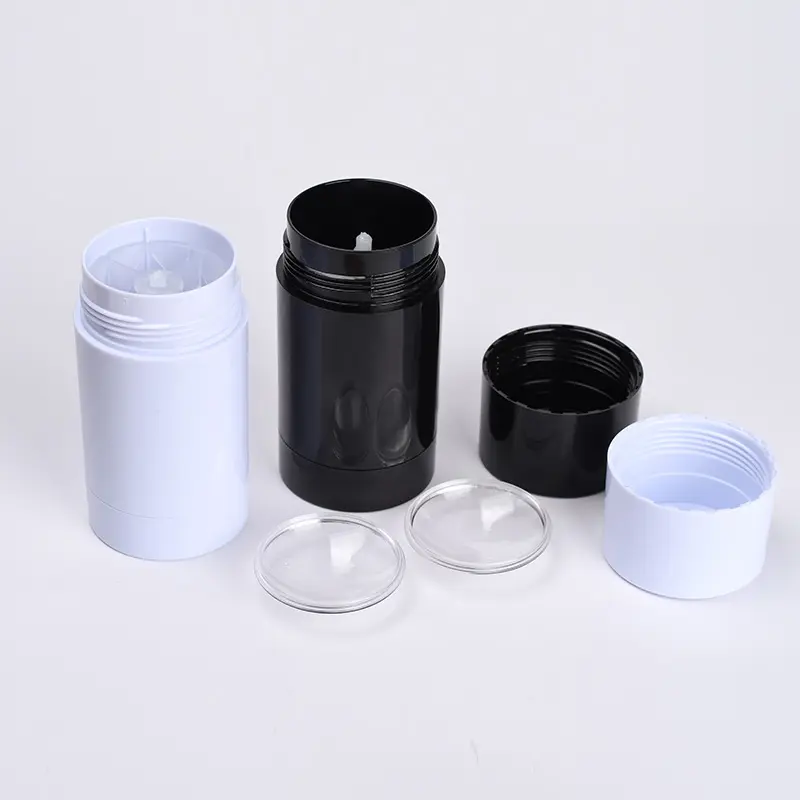 Empty 15ml 30ml 50ml 75ml AS plastic deodorant stick container white black deodorant packaging