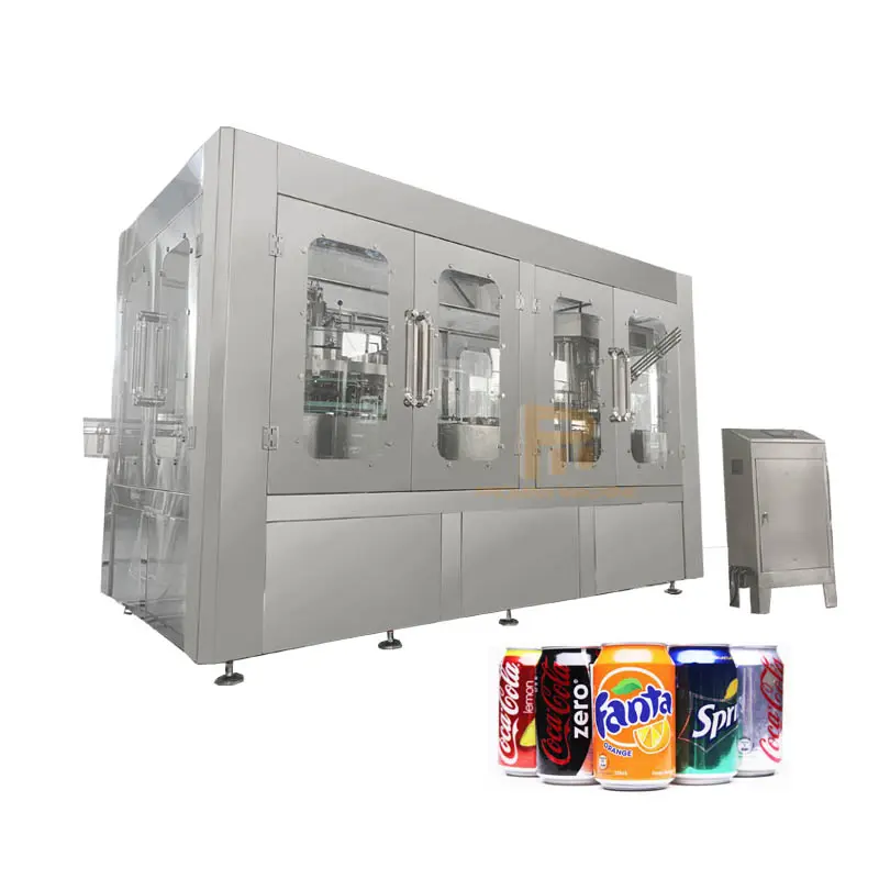 Plastic Aluminum Tin Can Fresh Juice Filling Production Line With PLC Control Touch Screen