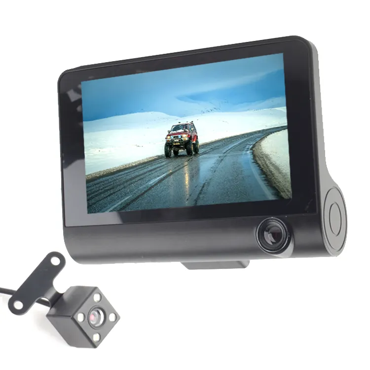 Carro DVR Dual Lens Espelho Dual Camera Car DVR Revisão 4G Veículo Truck Bus Recorder 4 Inch Car DVR