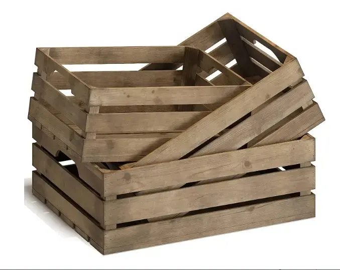 Casse di nidificazione in legno rustico con manici scatole portaoggetti Decorative in legno per fattoria