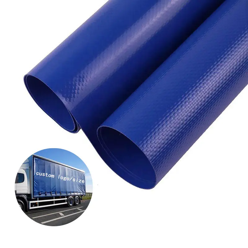 Lona lona revestida de PVC para exterior, lona poli, rolo de lona plástica para cortina lateral de cobertura de caminhão 650 g/m2 1000d