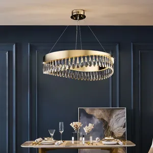 Kristal LED avize su damlası şekli tavan oturma odası yatak odası mutfak Villa kolye lamba için parlaklık - Product Image 4
