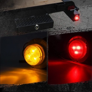 Yüksek kaliteli 2 inç mühürlü yuvarlak 10-30V kırmızı Amber LED kamyon römork otobüs kamyon römork gümrükleme lambası kamyon yan işaretleyici ışık - Product Image 5