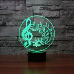 Modello OEM piccola lampada da tavolo illusione 3D, regalo per bambini, lampada da tavolo 3d note musicali lampada illusione per la decorazione domestica <span class=keywords><strong>LED</strong></span> 50