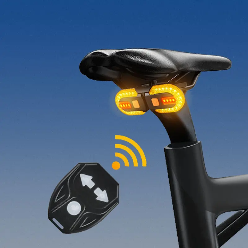 الدراجة أضواء خلفية بدوره إشارة Led مصباح الجبهة الخلفية ل دراجة سلامة تحذير اللاسلكية USB قابلة للشحن عن بعد أضواء دراجة الخلفي