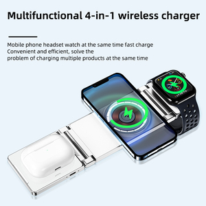 แท่นชาร์จแบบ3 in 1พับได้3In1โลโก้ออกแบบได้ตามที่ต้องการโทรศัพท์รอบเร็ว10W 15W แท่นชาร์จ3 in 1ที่ชาร์จไร้สายสำหรับ Apple Samsung - Product Image 3