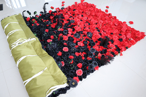 Mới tùy chỉnh vải vải cuộn lên Photo <span class=keywords><strong>Booth</strong></span> Backdrop đám cưới hoa nhân tạo tường Backdrop - Product Image 3
