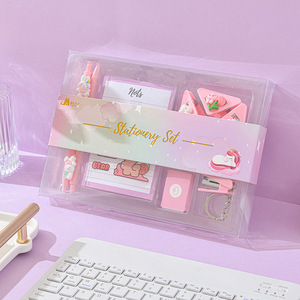 5 mảnh màu Hồng Ếch văn phòng phẩm Thiết lập dễ thương thỏ đồ dùng học tập cho cô gái <span class=keywords><strong>Stapler</strong></span> bóng-điểm bút notepads phục sinh Quà Tặng - Product Image 4