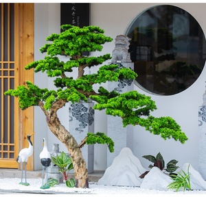 庭のセンターピースの装飾のための大きな人工盆栽の木緑の人工松の木屋外屋内 - Product Image 5