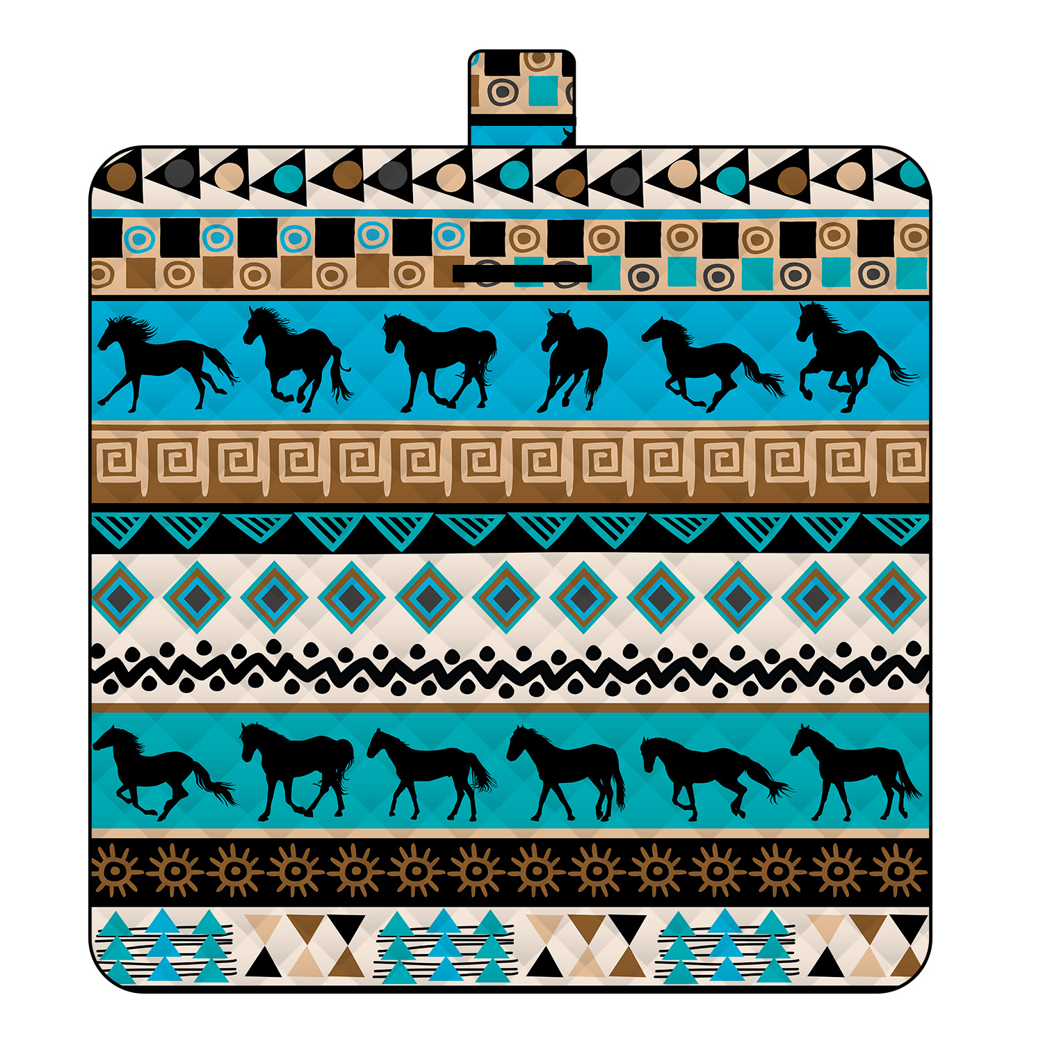 Tapis de pique-nique à ultrasons en langue de cheval géométrique