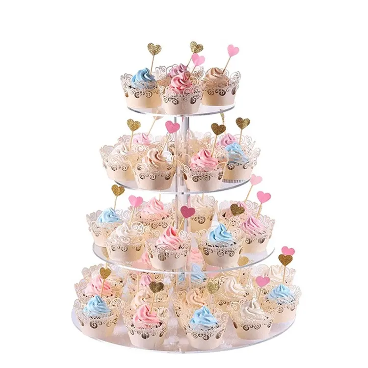 Expositor de cupcake 4 tier, suporte de exibição para capina e festa e aniversário e loja