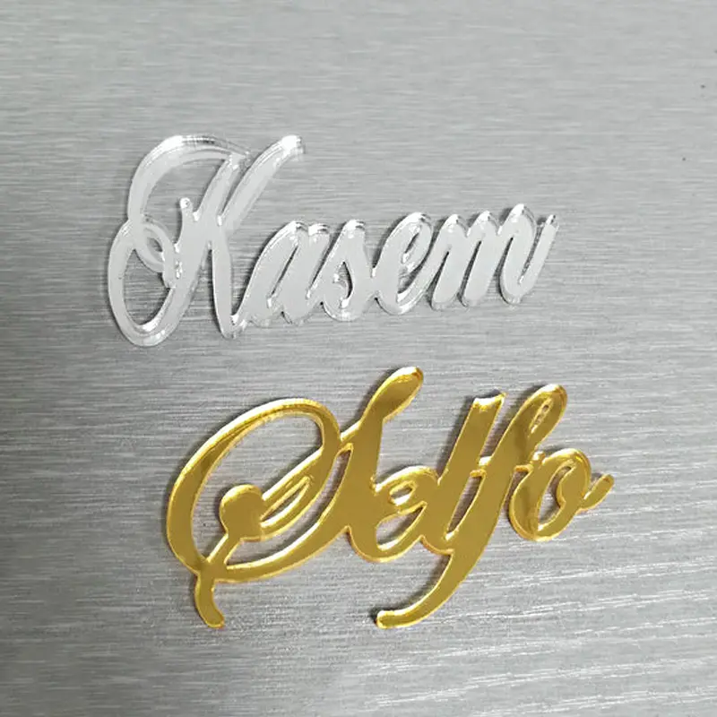 Fábrica Atacado Espelho Acrílico Casamentos Cartões Laser Cut Nome Sinais Place Setting Cartões de Casamento Espelhado Nome Cartões para Assentos