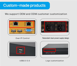 16端口FHD VGA 1U机架安装支持级联OSD热键遥控USB VGA通过IP KVM交换机 - Product Image 3