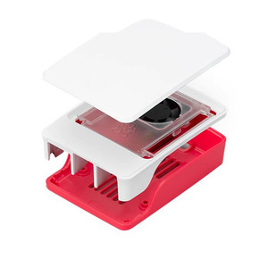 Custodia ufficiale Raspberry Pi Cover protettiva in plastica rossa bianca con dissipatore di calore per Raspberry Pi 5 - Product Image 1