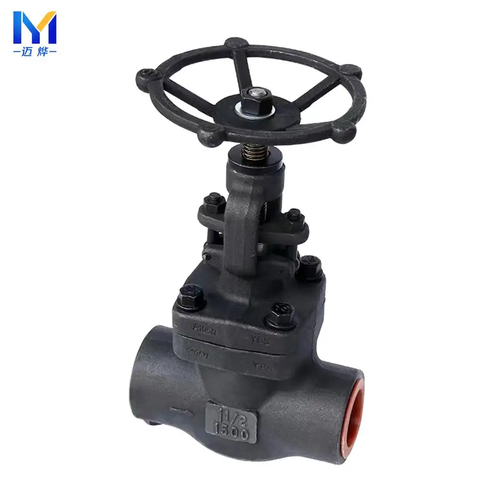 Dn40 loạt 800 thép carbon giả mạo áp lực cao Van cổng 3 inch Van cổng Trung Quốc A105 ổ cắm Hàn cuối Van cổng