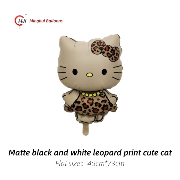 Gatto carino con stampa leopardata in bianco e nero opaco