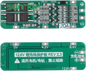 3S 20A BMS 18650 Li-ion lityum pil şarj cihazı modülü BMS koruma levhası PCB 11.1V 12V 12.6V modülü üzerinde deşarj/aşırı - Product Image 4