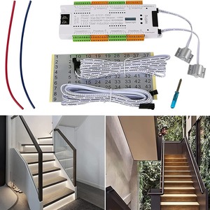 SXZM Detección humana Colorido Monocromo Escalera que fluye Escalones Internet LED rojo Cinturón de luz de bajo voltaje 32 vías 12V Controlador - Product Image 4